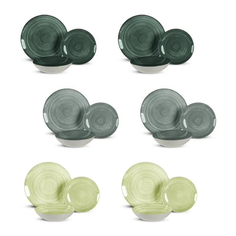 Set 18 Piatti in Porcellana Colorati Servizio Tavola Moderno in 3 Modelli Il Gruppone