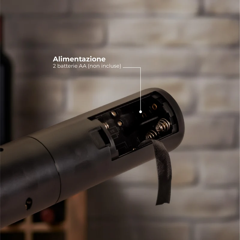 Cavatappi Elettrico Automatico + Tappo Sottovuoto per Bottiglie – Apertura One Touch,Conservazione Aromi, Design Elegante Nero