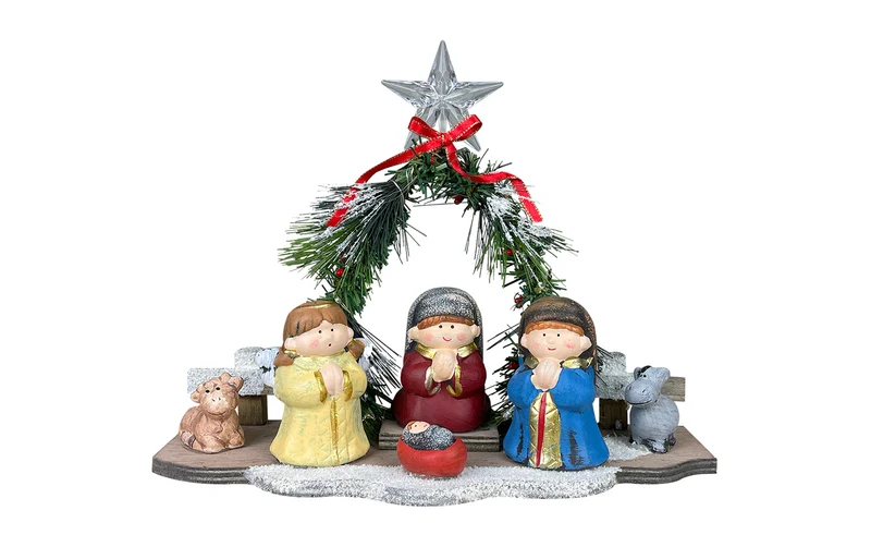 Presepe In Terracotta Statuine Sacra Famiglia Dipinte A Manon Luce Capanna Il Gruppone