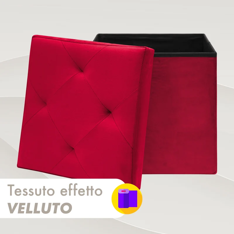 Pouf Contenitore In Velluto Quadrato Moderno Panca Cassapanca Il Gruppone