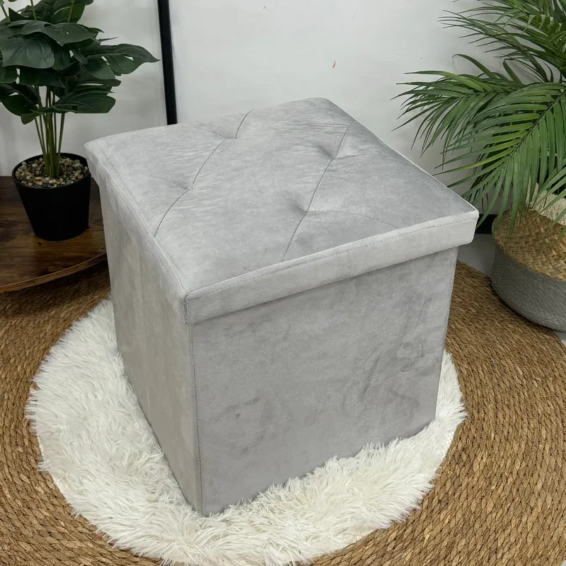 Pouf Contenitore In Velluto Quadrato Moderno Panca Cassapanca Il Gruppone
