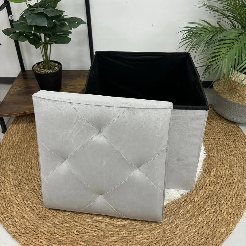 Pouf Contenitore In Velluto Quadrato Moderno Panca Cassapanca Il Gruppone