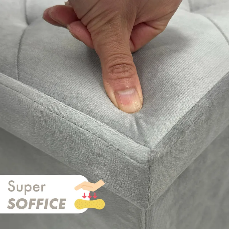 Pouf Contenitore In Velluto Quadrato Moderno Panca Cassapanca Il Gruppone