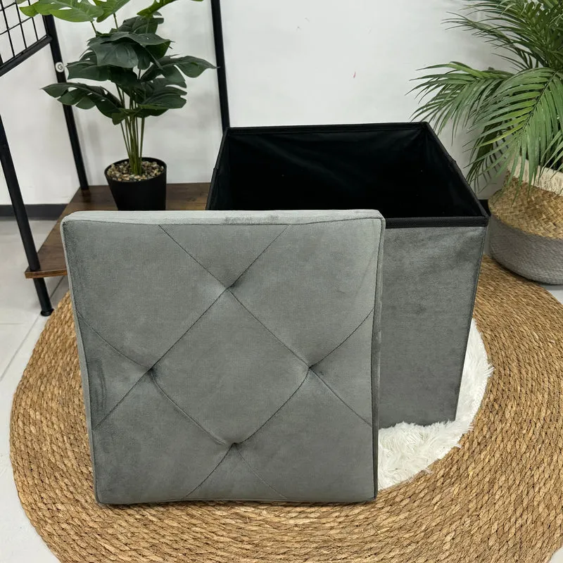 Pouf Contenitore In Velluto Quadrato Moderno Panca Cassapanca Il Gruppone