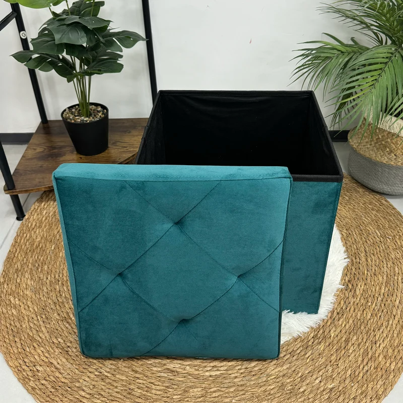 Pouf Contenitore In Velluto Quadrato Moderno Panca Cassapanca Il Gruppone