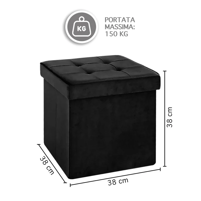 Pouf Contenitore In Velluto Quadrato Moderno Panca Cassapanca Il Gruppone