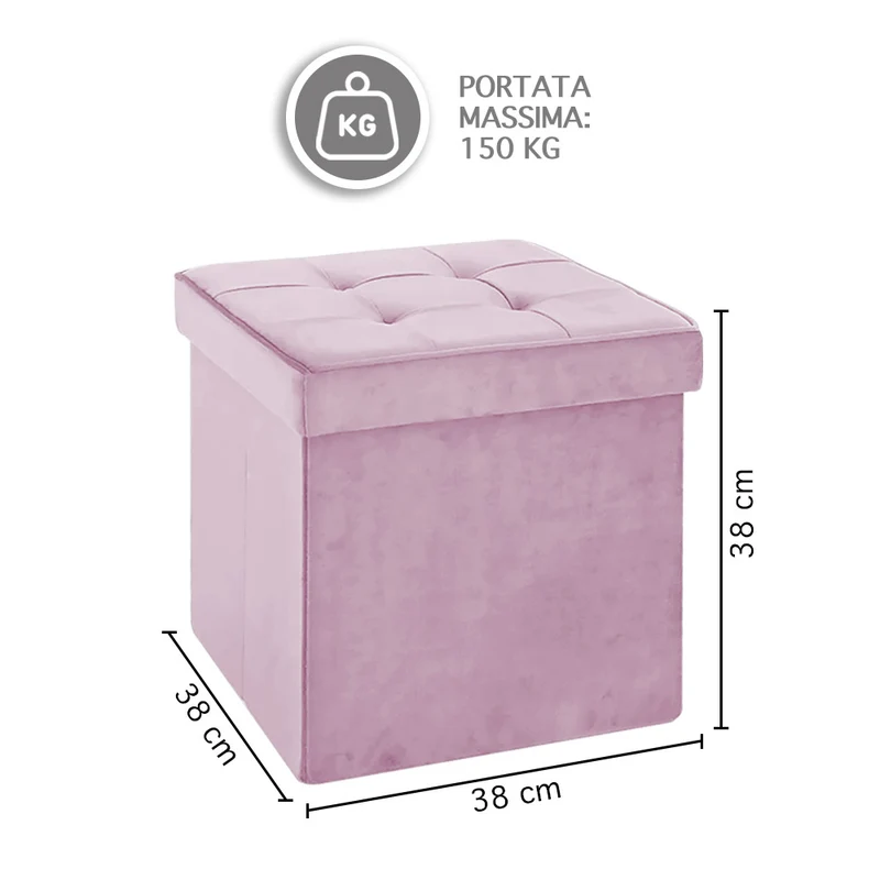 Pouf Contenitore In Velluto Quadrato Moderno Panca Cassapanca Il Gruppone