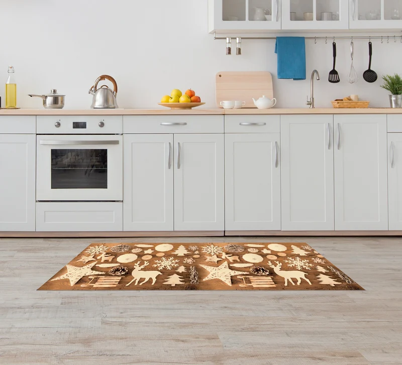 Tappeto Natale Cucina Antiscivolo Made in Italy Passatoia Natalizia
