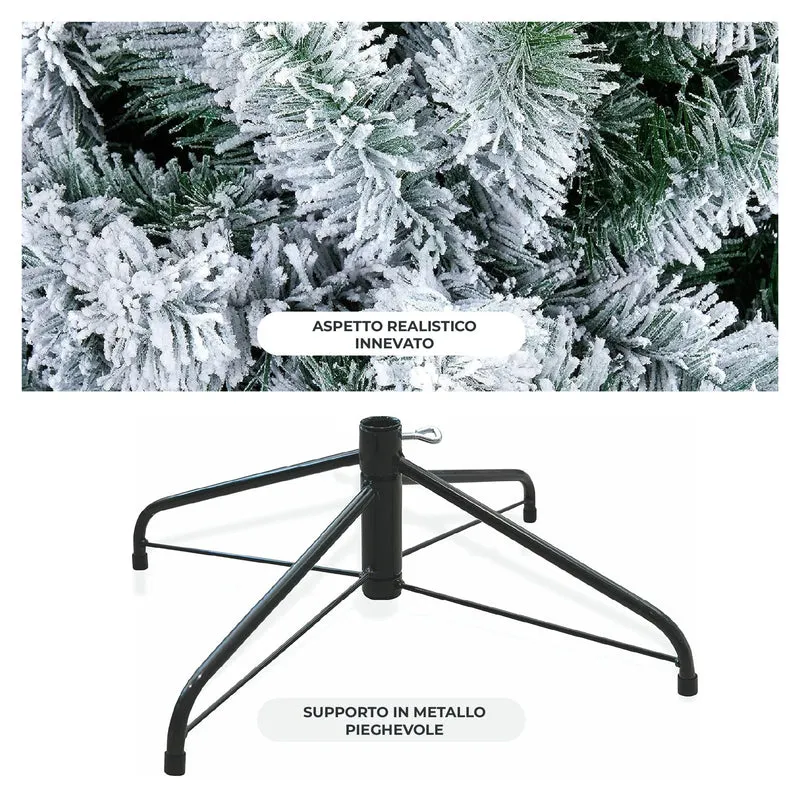 Albero di Natale Innevato Artificiale Con Effetto Neve Realistico Bianco Facile da Montare Il Gruppone
