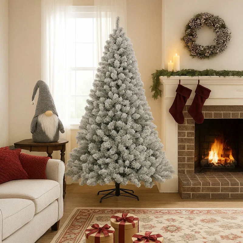 Albero di Natale Innevato Artificiale Con Effetto Neve Realistico Bianco Facile da Montare Il Gruppone
