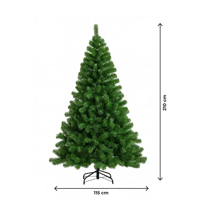 Albero di Natale Verde Artificiale Realistico Rami Folti Modellabili in PVC con Base in Acciaio Facile da Montare