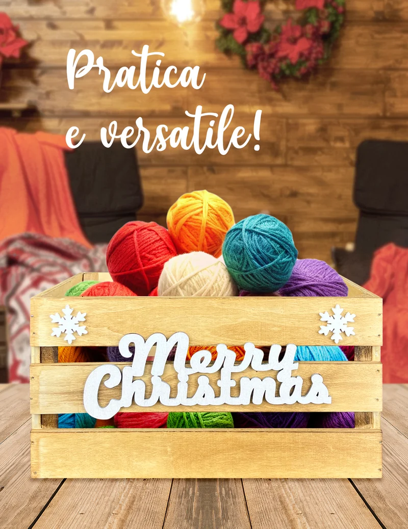 Set 3 Cassette In Legno Impilabili Fantasia Natale Merry Christmas Cassettina Il Gruppone