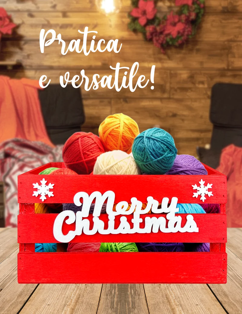 Set 3 Cassette In Legno Impilabili Fantasia Natale Merry Christmas Cassettina Il Gruppone