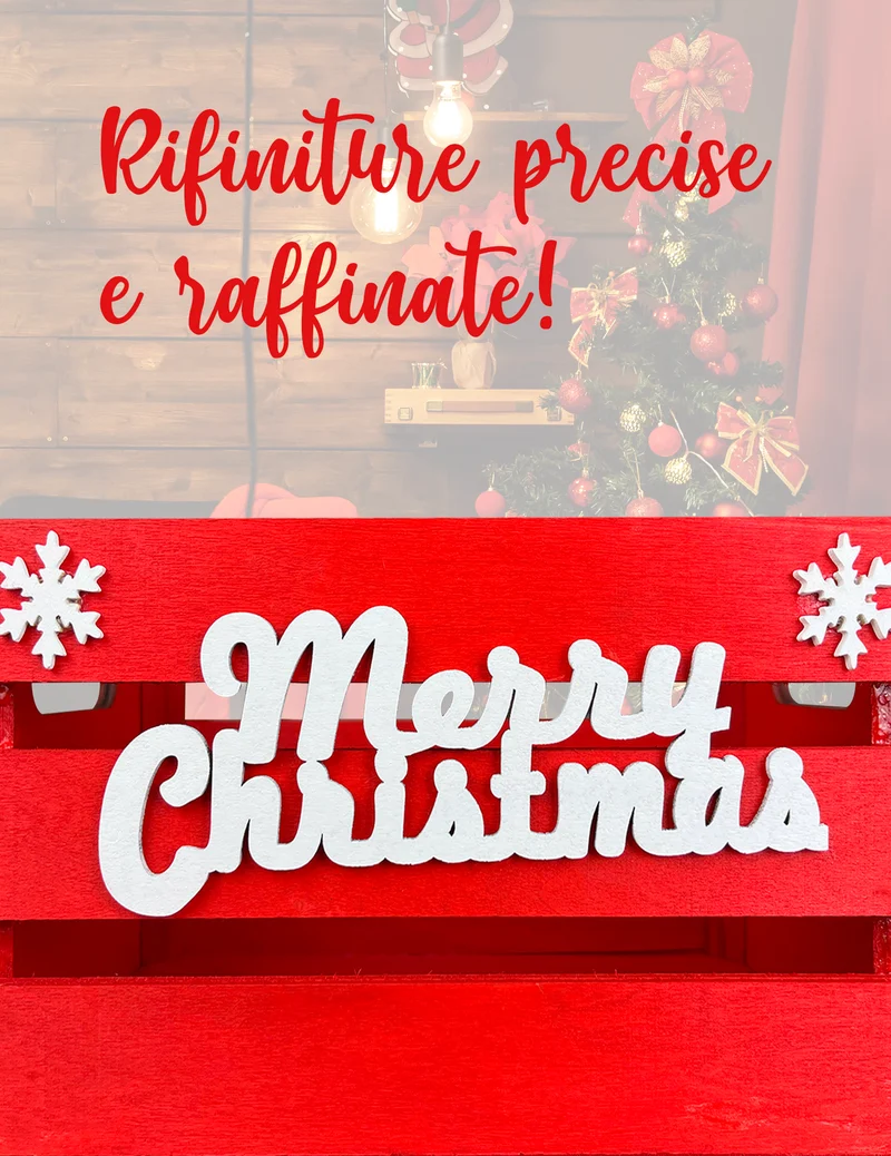 Set 3 Cassette In Legno Impilabili Fantasia Natale Merry Christmas Cassettina Il Gruppone