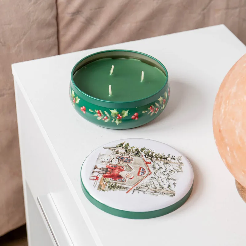 Set 4 Candele Natalizie Profumate in Barattolo Decorato con Coperchio Il Gruppone