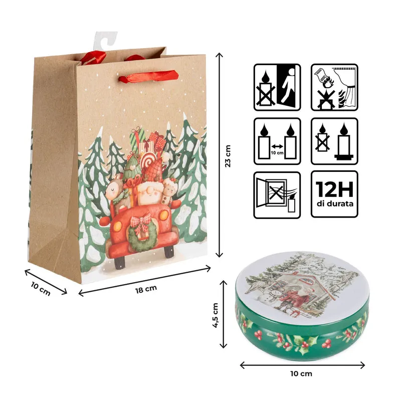 Set 4 Candele Natalizie Profumate in Barattolo Decorato con Coperchio Il Gruppone