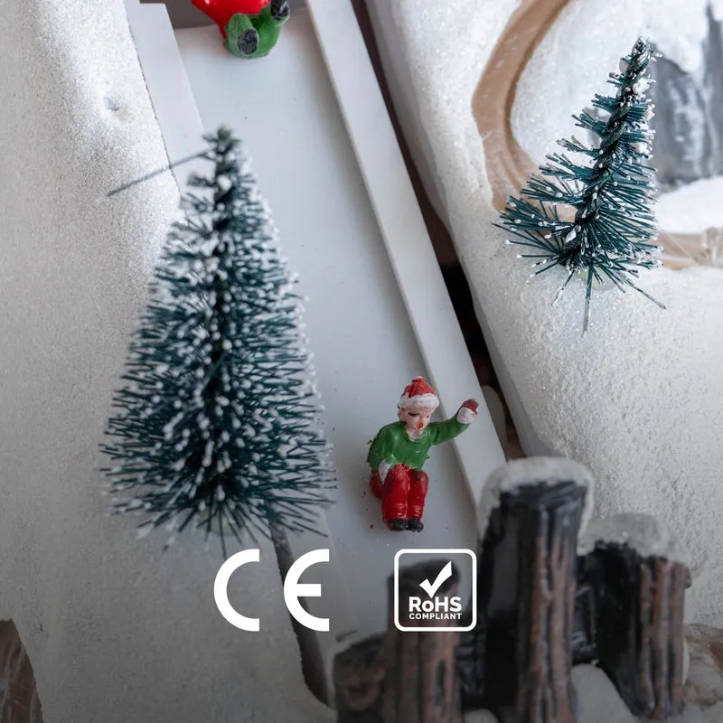 Giostra Natalizia con Scivolo e Casa Illuminata Villaggio di Natale Il Gruppone