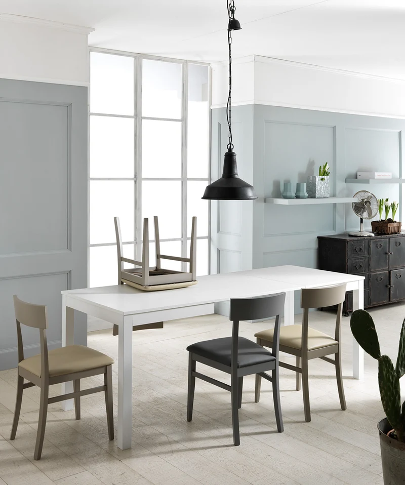 Traffic - Tavolo cucina allungabile base faggio 2 allunghe cm 80x130/210x76h