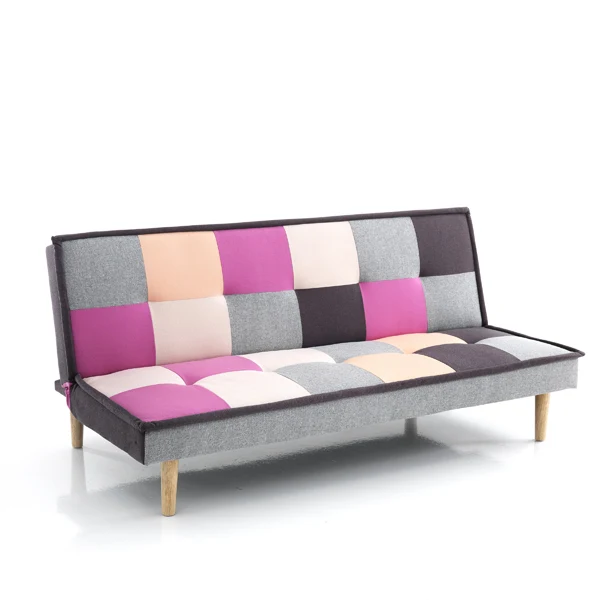 Divano moderno 3 posti trasformabile in letto in tessuto multicolore cm 180x90x80h