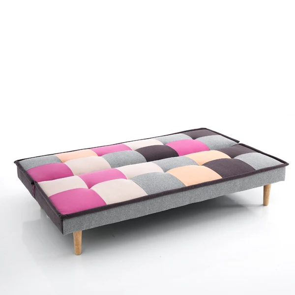 Divano moderno 3 posti trasformabile in letto in tessuto multicolore cm 180x90x80h