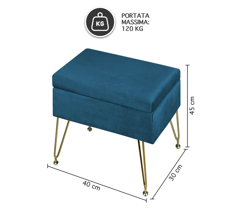 Pouf Panca Imbottita Divanetto In Velluto Contenitore Porta Oggetti Il Gruppone