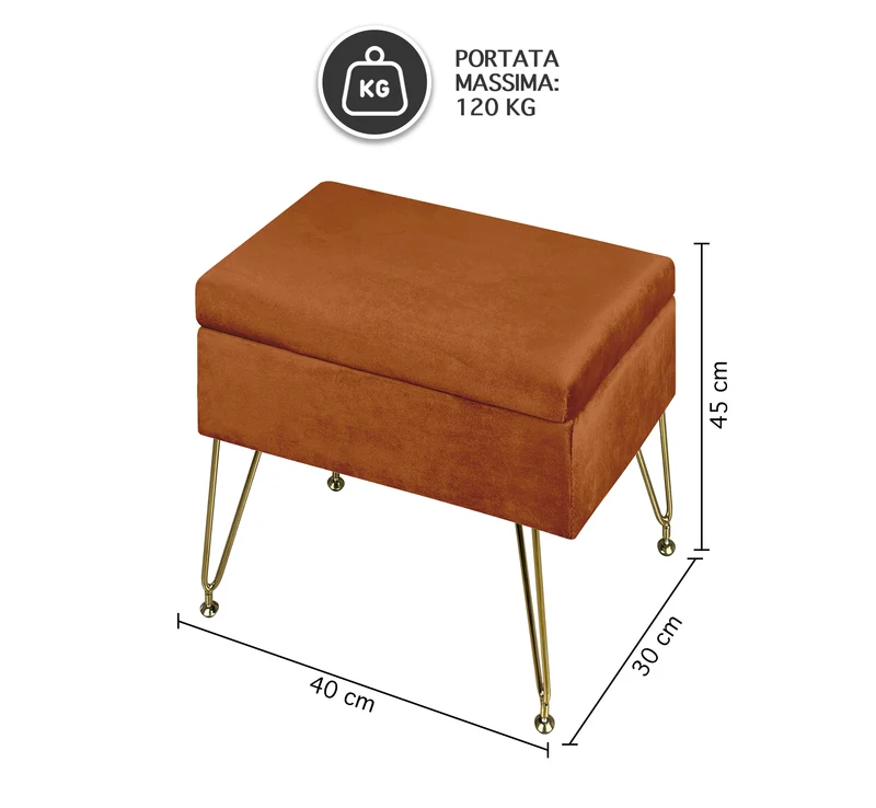 Pouf Panca Imbottita Divanetto In Velluto Contenitore Porta Oggetti Il Gruppone