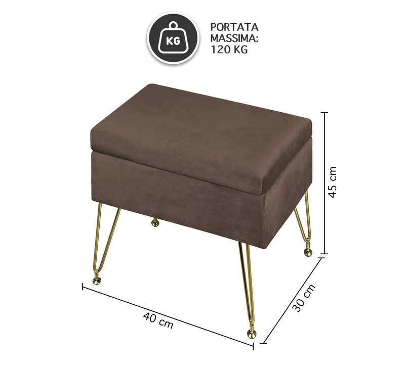 Pouf Panca Imbottita Divanetto In Velluto Contenitore Porta Oggetti Il Gruppone