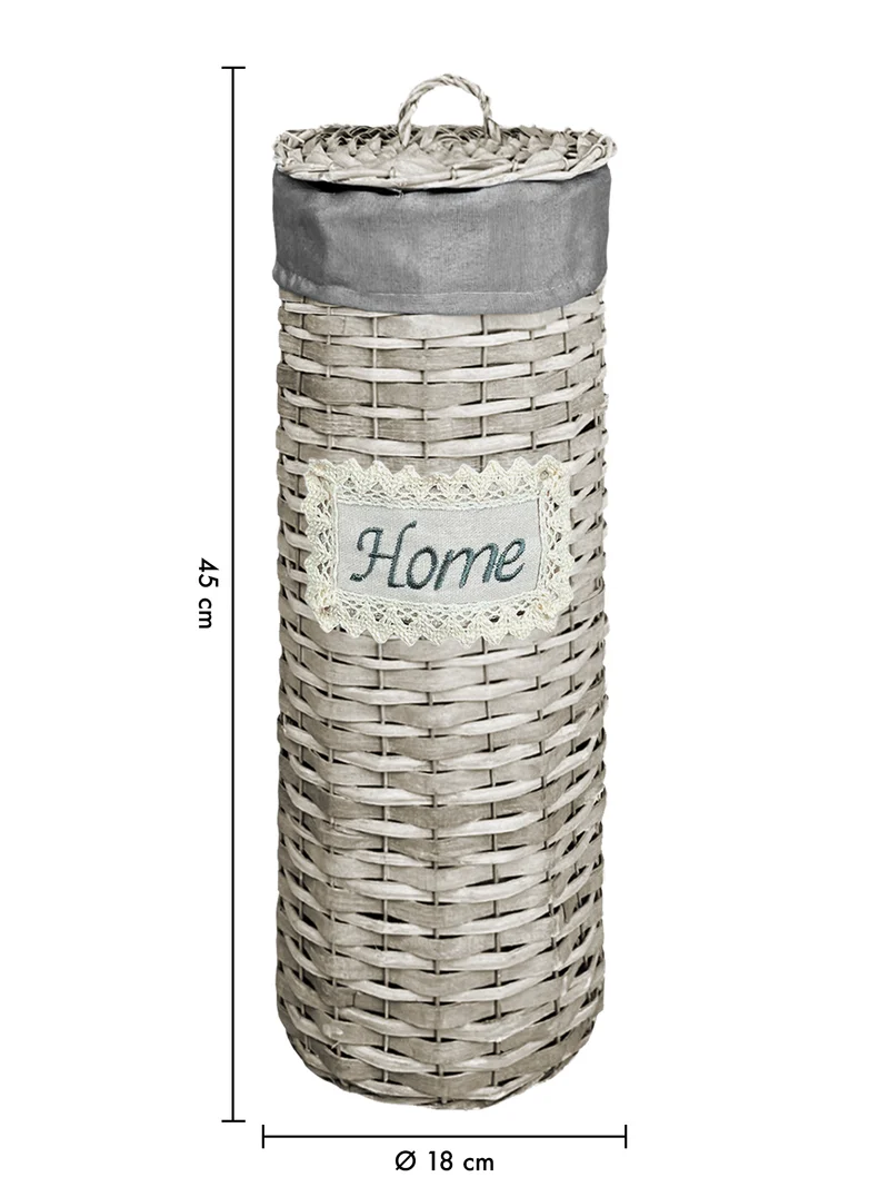 Portarotolo da Terra in Vimini Intrecciato con Coperchio fino a 4 Rotoli Il Gruppone