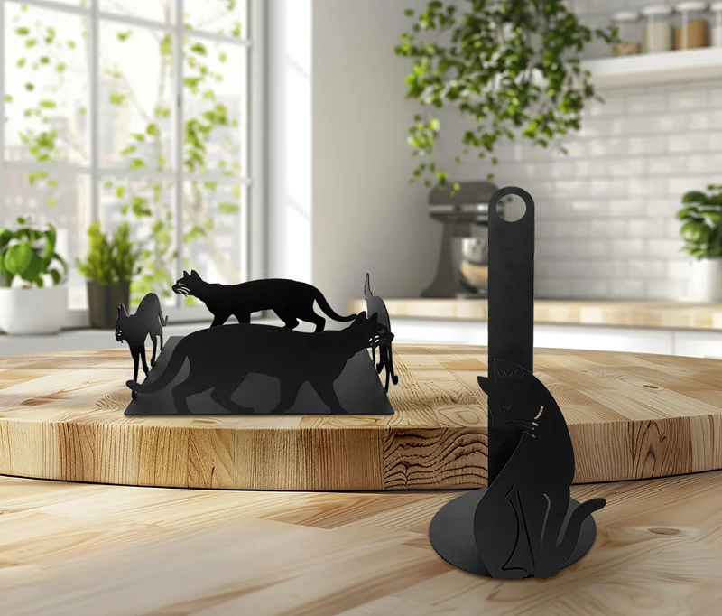 Set Accessori Cucina 2/4 Pezzi Porta Scottex Portatovaglioli Vassoio Grande Da Portata Portafrutta Centrotavola Metallo Design Moderno