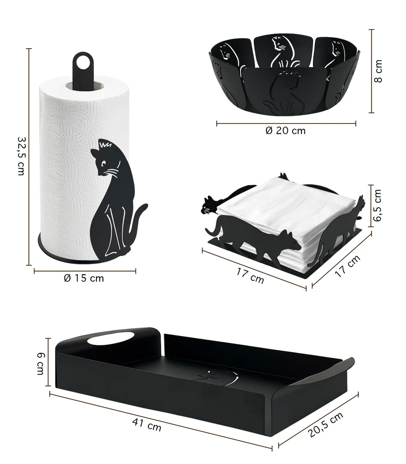Set Accessori Cucina 2/4 Pezzi Porta Scottex Portatovaglioli Vassoio Grande Da Portata Portafrutta Centrotavola Metallo Design Moderno