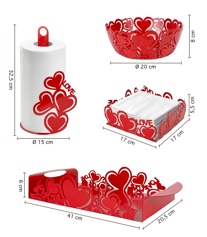 Set Accessori Cucina 2/4 Pezzi Porta Scottex Portatovaglioli Vassoio Grande Da Portata Portafrutta Centrotavola Metallo Design Moderno