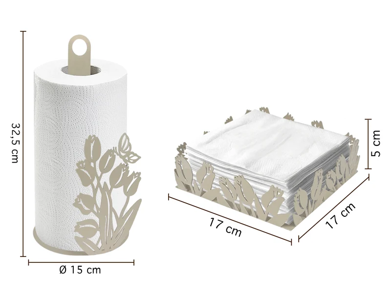 Set Accessori Cucina 2/4 Pezzi Porta Scottex Portatovaglioli Vassoio Grande Da Portata Portafrutta Centrotavola Metallo Design Moderno
