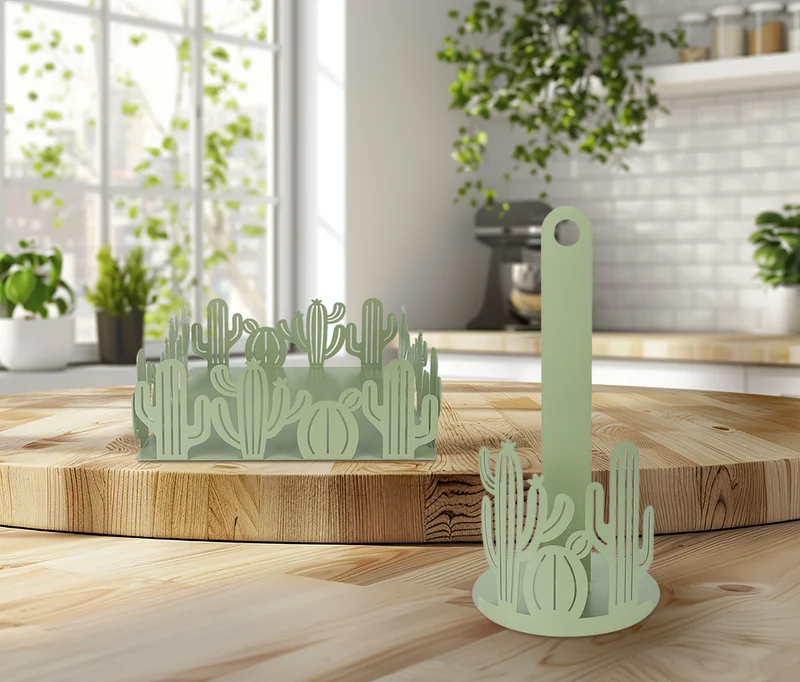 Set Accessori Cucina 2/4 Pezzi Porta Scottex Portatovaglioli Vassoio Grande Da Portata Portafrutta Centrotavola Metallo Design Moderno