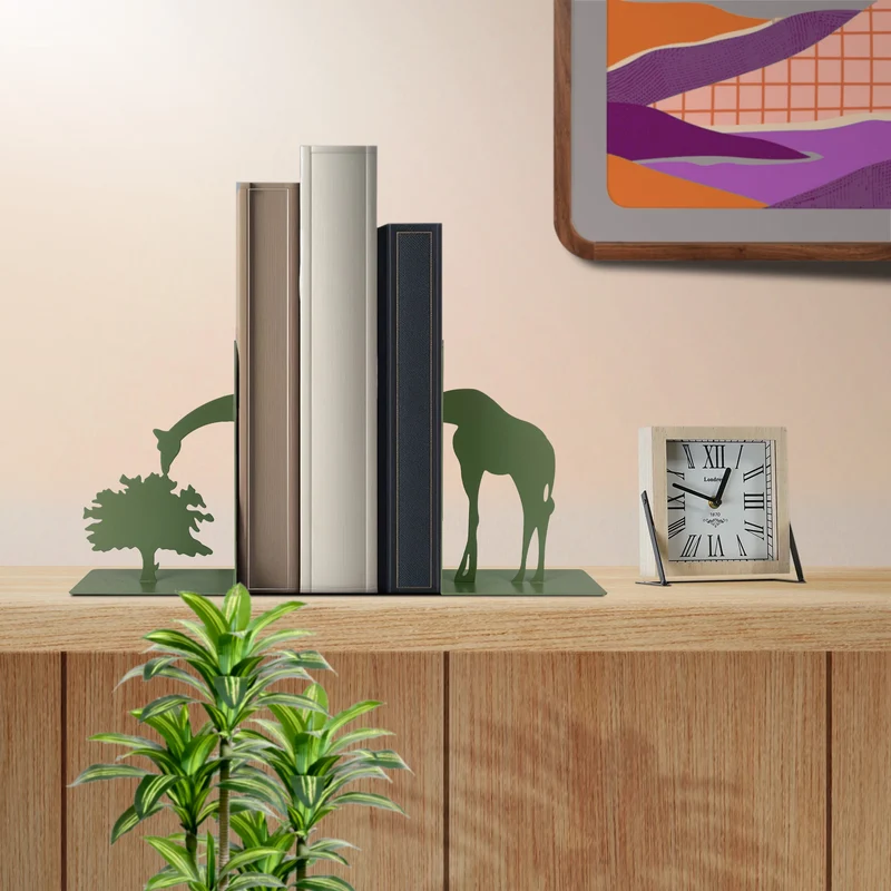 Set 2 Pezzi Fermalibri In Metallo Antigraffio Per Mensole Libreria Design Moderno Supporto Porta Libro Antiscivolo