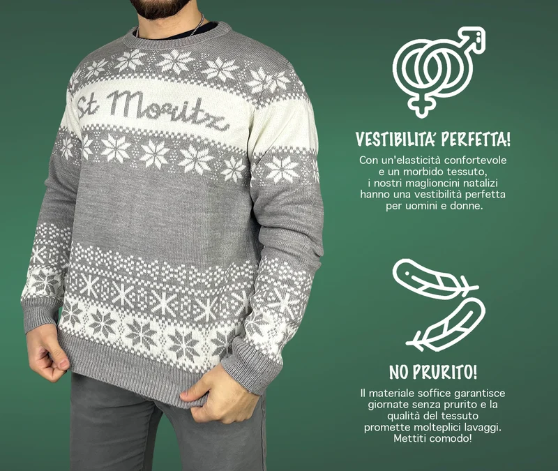 Maglione Natalizio Unisex Uomo Donna Maniche Lunghe Vestibilità Perfetta Senza Prurito Maglioncino Pullover Natale Idee Regalo Maglioni Di Natale Di Coppia Famiglia