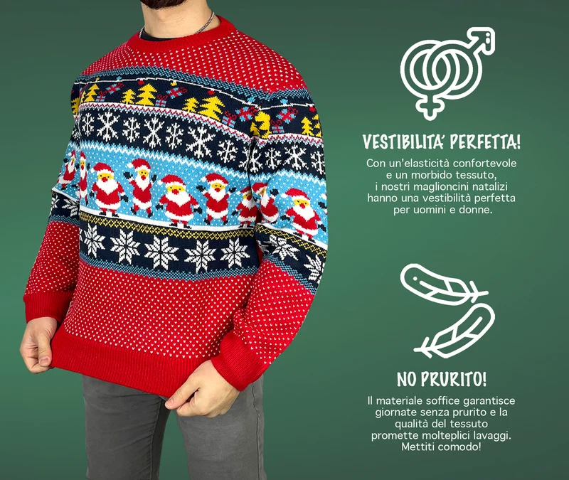 Maglione Natalizio Unisex Uomo Donna Maniche Lunghe Vestibilità Perfetta Senza Prurito Maglioncino Pullover Natale Idee Regalo Maglioni Di Natale Di Coppia Famiglia