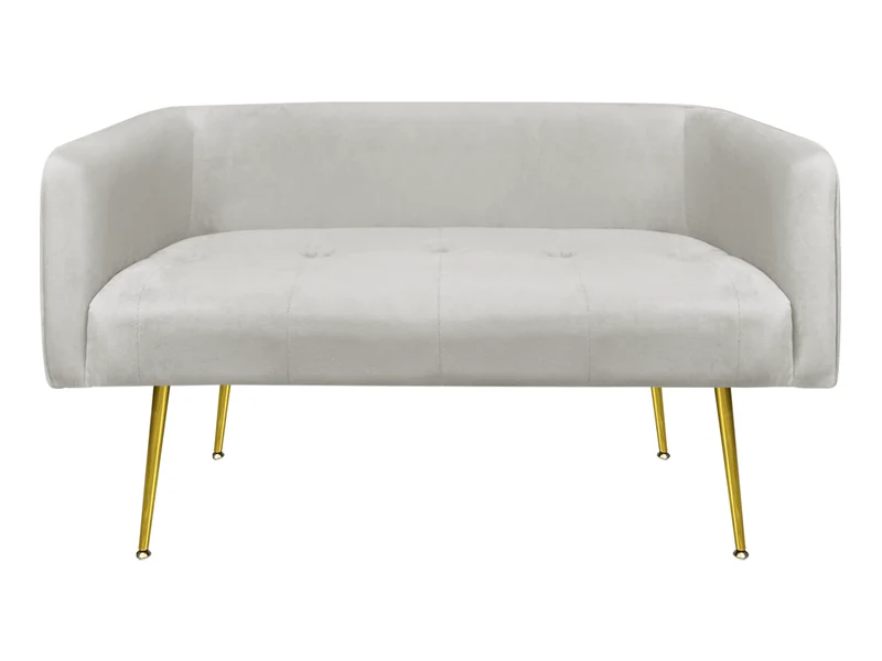 Divano in Velluto Gambe In Acciaio Color Oro Divanetto 2 Persone 126x49x57 cm Il Gruppone