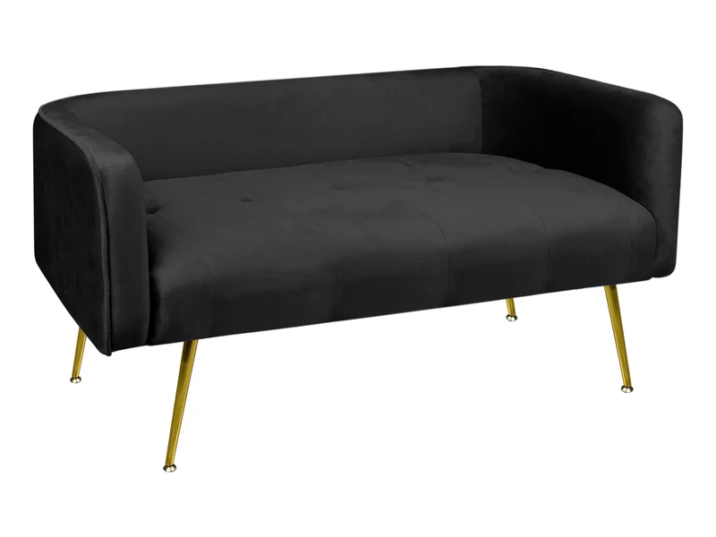 Divano in Velluto Gambe In Acciaio Color Oro Divanetto 2 Persone 126x49x57 cm Il Gruppone