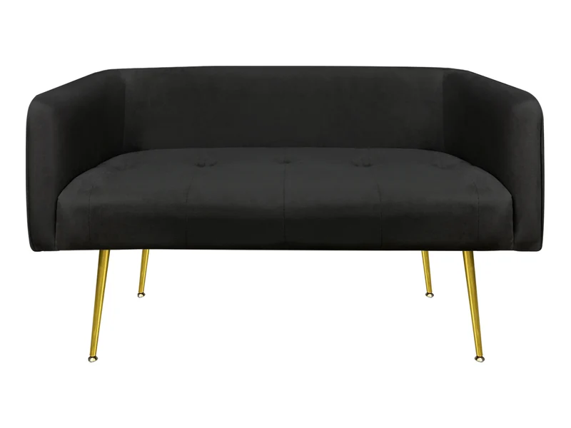 Divano in Velluto Gambe In Acciaio Color Oro Divanetto 2 Persone 126x49x57 cm Il Gruppone