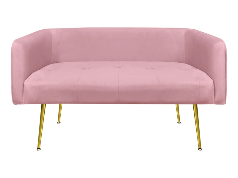 Divano in Velluto Gambe In Acciaio Color Oro Divanetto 2 Persone 126x49x57 cm Il Gruppone