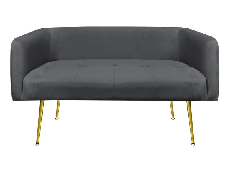 Divano in Velluto Gambe In Acciaio Color Oro Divanetto 2 Persone 126x49x57 cm Il Gruppone