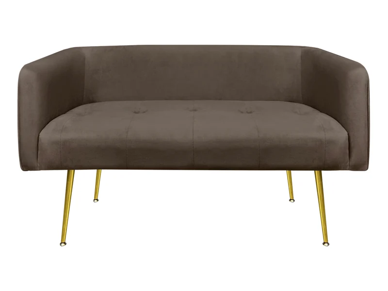 Divano in Velluto Gambe In Acciaio Color Oro Divanetto 2 Persone 126x49x57 cm Il Gruppone
