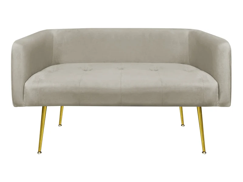 Divano in Velluto Gambe In Acciaio Color Oro Divanetto 2 Persone 126x49x57 cm Il Gruppone