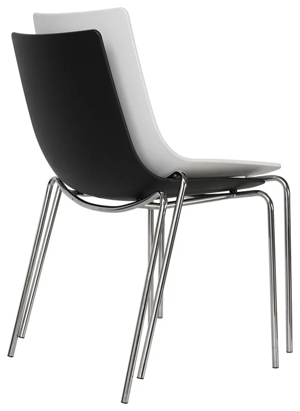 Set da 2 Sedia design in polipropilene e gambe in acciaio cromato per soggiorno o ufficio - vari colori