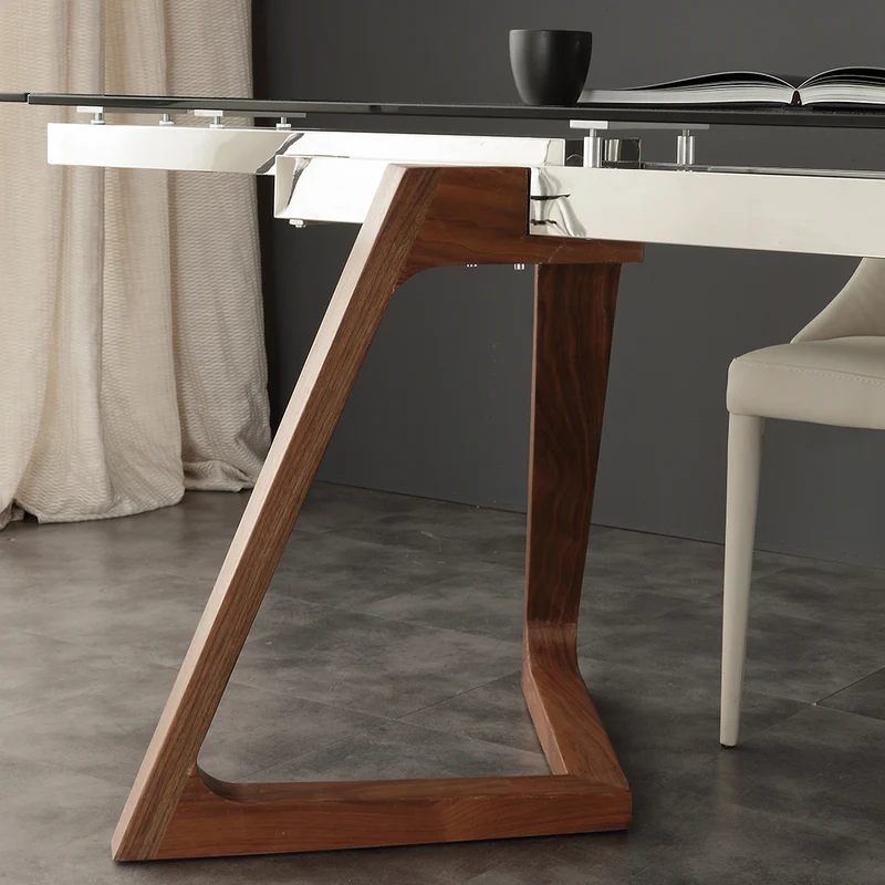 Firenze - Tavolo da pranzo moderno allungabile piano in vetro - varie misure