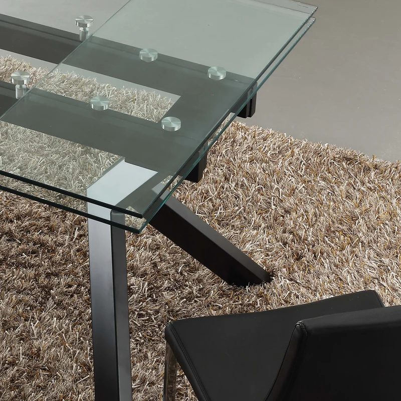 Tokio - Tavolo design moderno allungabile piano in vetro gambe in metallo cm 160/240x90x76h - vari colori