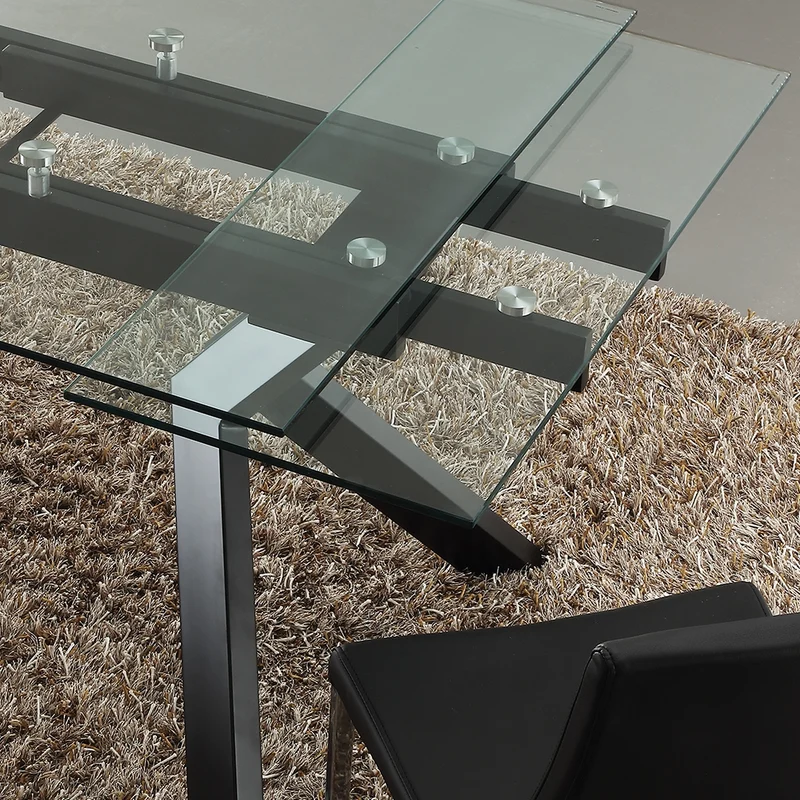 Tokio - Tavolo design moderno allungabile piano in vetro gambe in metallo cm 160/240x90x76h - vari colori