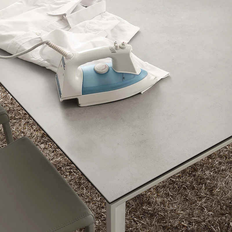 Ceramique - Tavolo moderno allungabile con piano in vetro ceramica cm 140/200x90x76h - vari colori