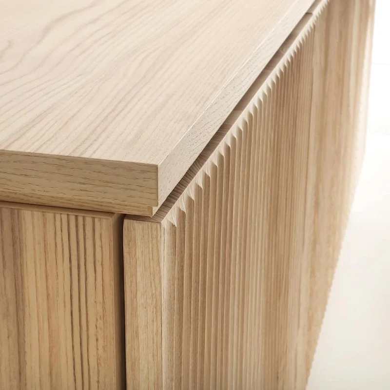 Linda - Madia moderna 3 ante legno massello e piedini in metallo cm 185x45x75h