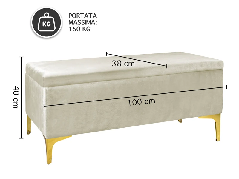 Pouf Panca Imbottita Divanetto In Velluto Contenitore Porta Oggetti Panca Sgabello il Gruppone